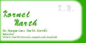 kornel marth business card