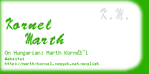 kornel marth business card